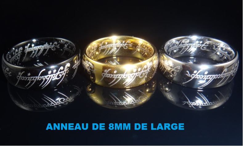 LE SEIGNEUR DES ANNEAUX : BAGUE EN TUNGSTÈNE DE 8MM DE LARGE...T 54 A