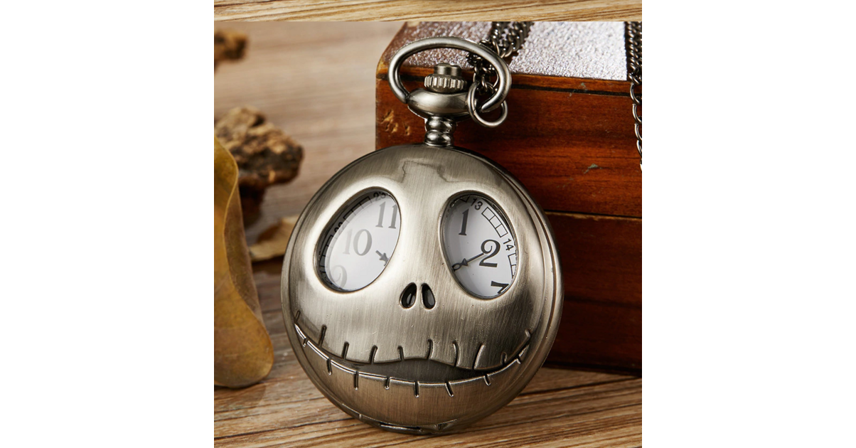 L' ETRANGE NOEL DE MR JACK:MONTRE PENDENTIF DE POCHE TETE Ronde Argent