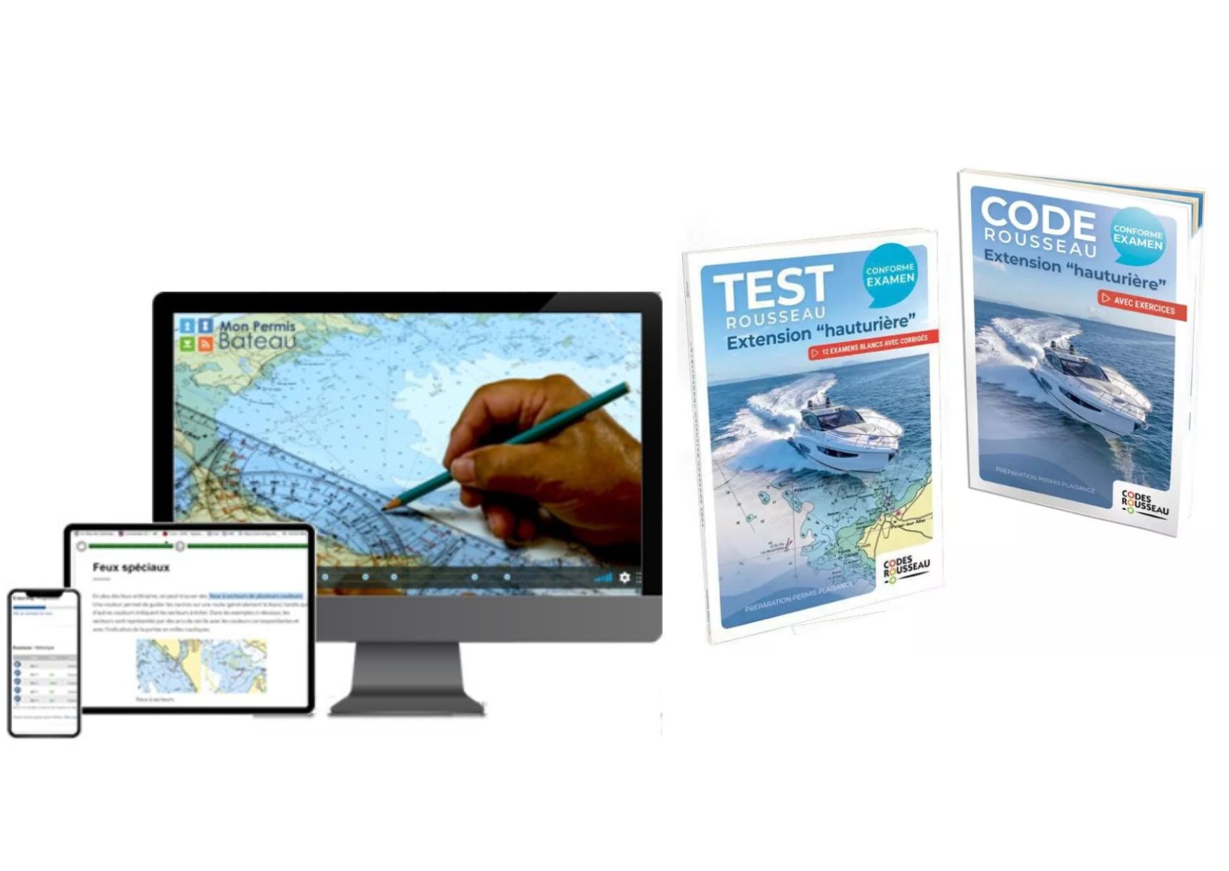 Code Rousseau Hauturier cours et tests + e-learning cours et tests MonpermisHauturier
