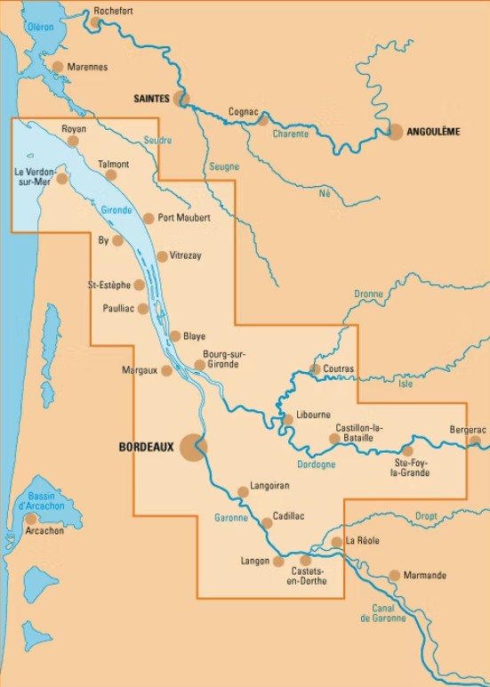 Carte estuaire de la gironde guide fluvial editions du breil