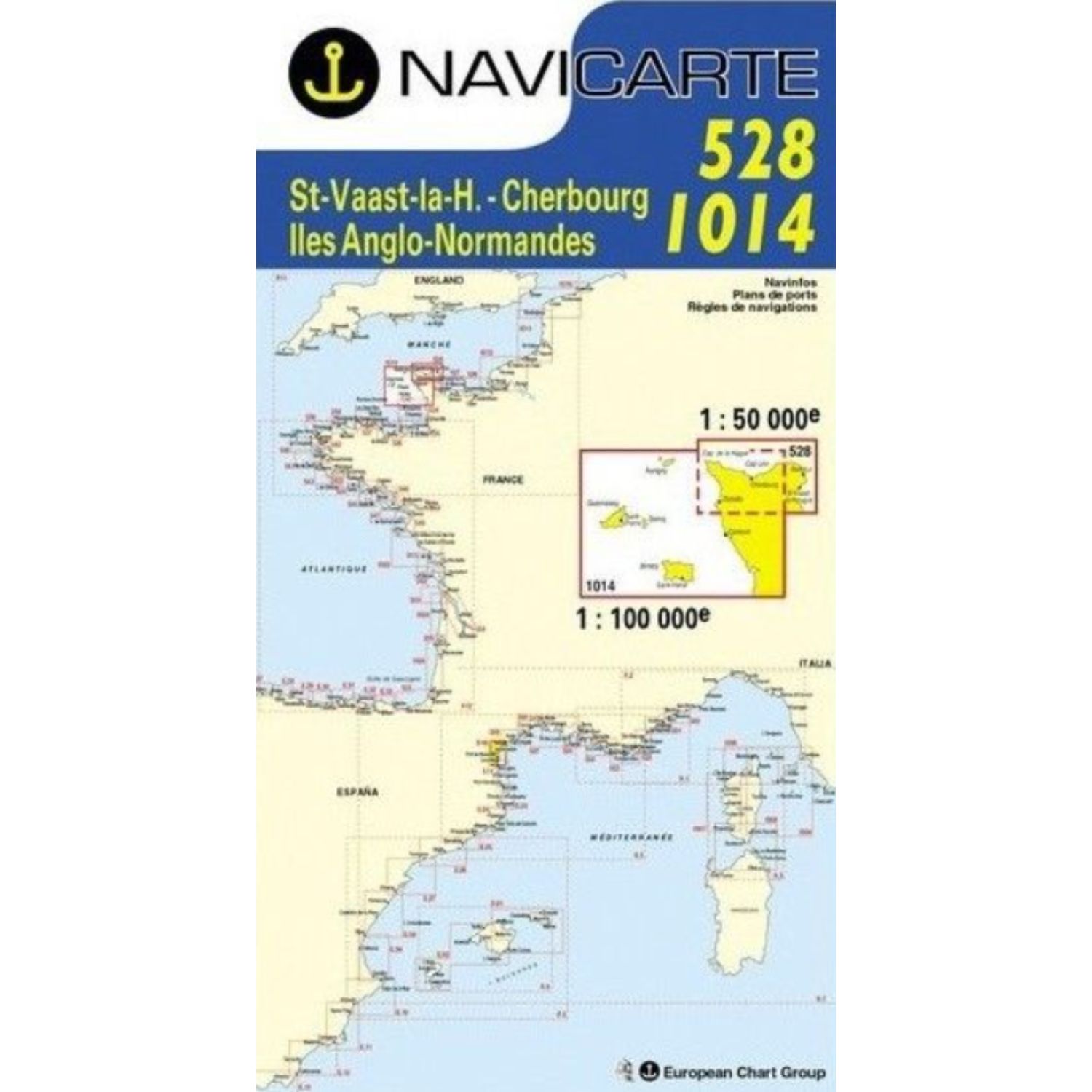 Carte marine navicarte 1014+528, St Vaast- Iles anglo-normandes