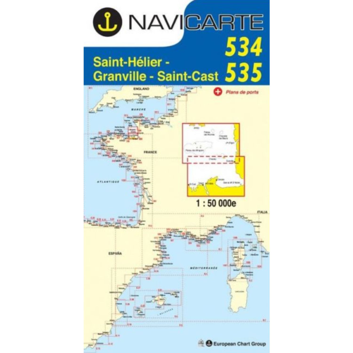 Carte Navicarte 534+535 , Chausey, Granville, St Malo, St Cast