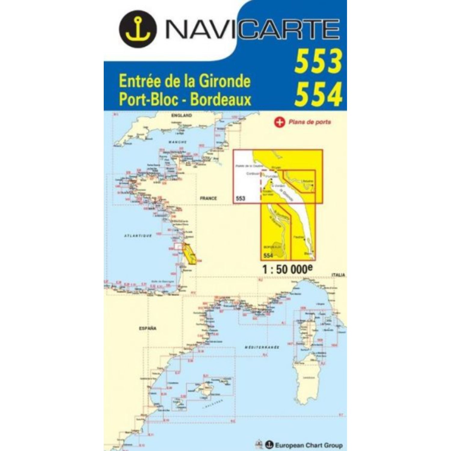 Navicarte - 553 + 554 - Entrée de la Gironde, Royan, Soulac, Bordeaux.