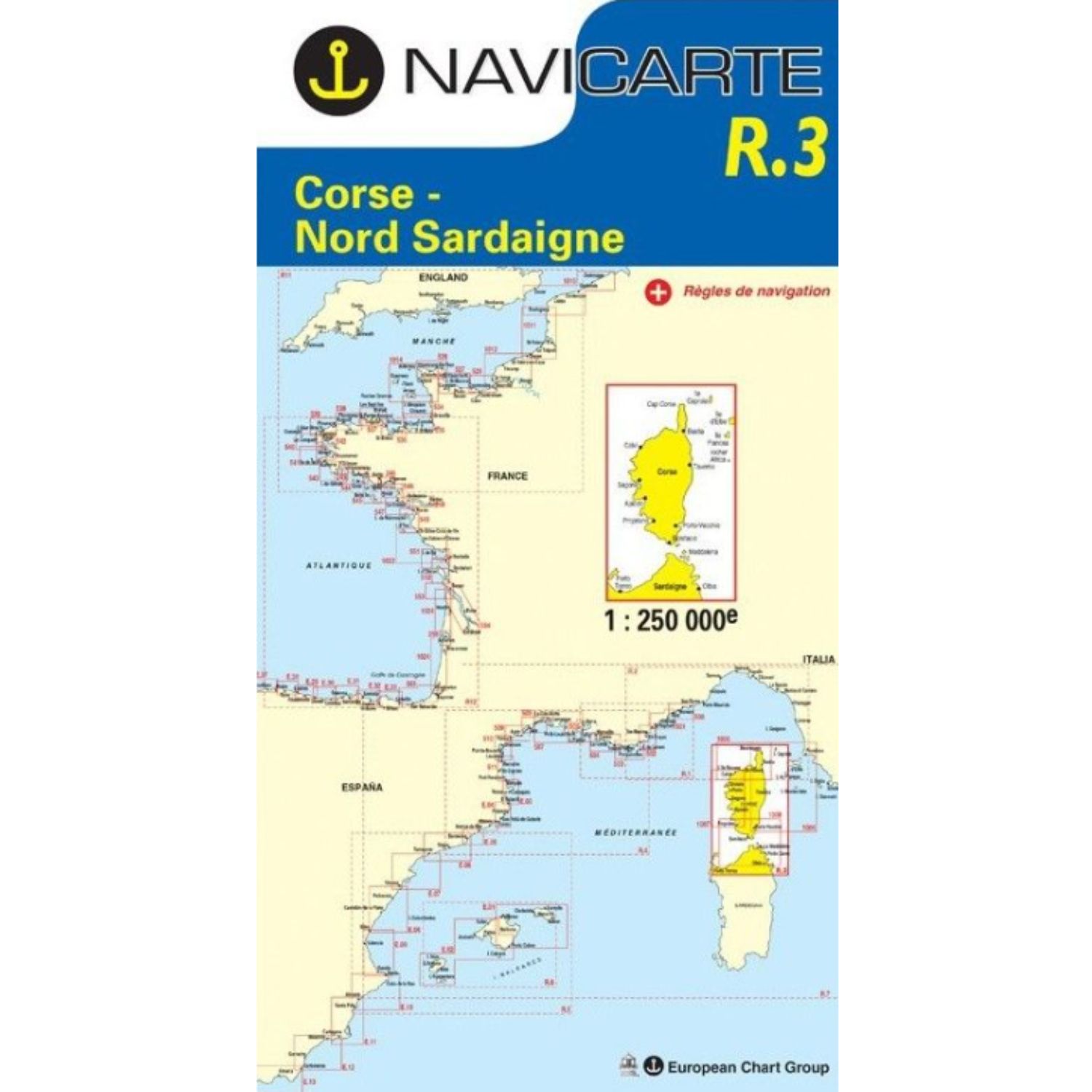 Carte marine Navicarte R3 - Corse- Nord Sardaigne