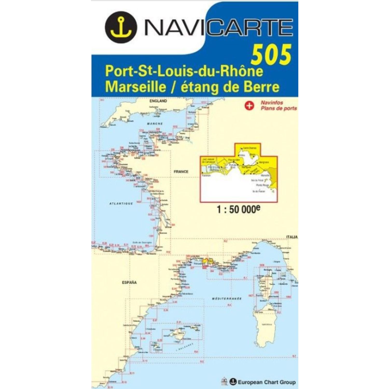 Carte marine Navicarte 505- Port St Louis, Marseille, Etang de Berre