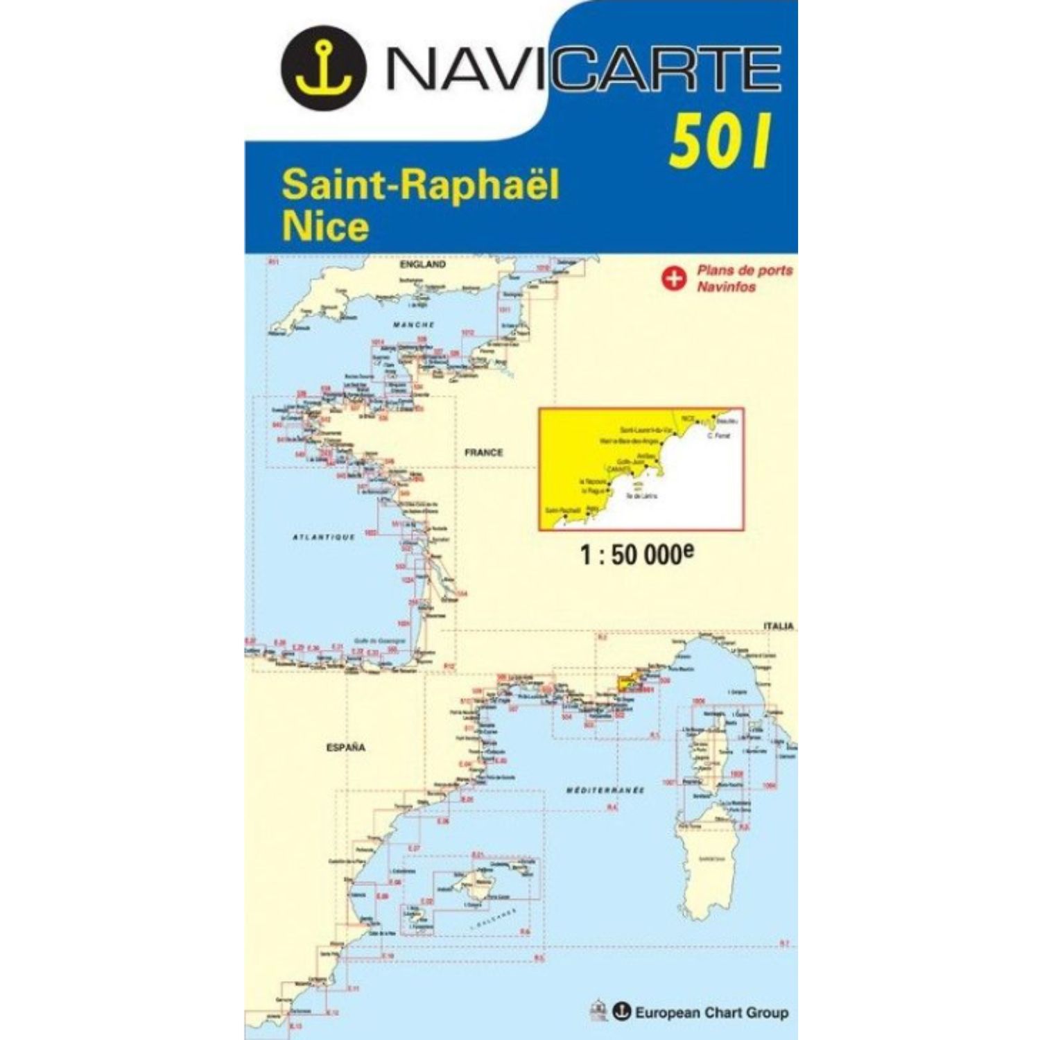 Carte Navicarte 501- St Raphael- Nice-Iles de Lérins