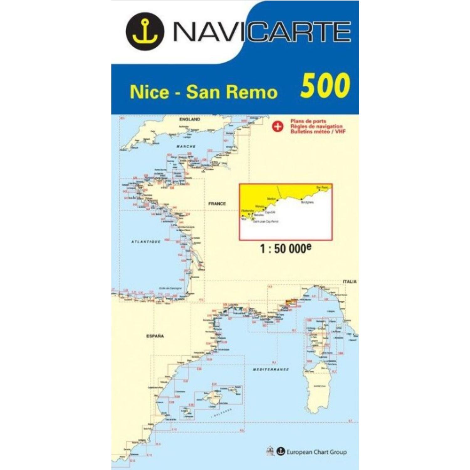 Carte Marine Navicarte 500 - Nice, San Remo