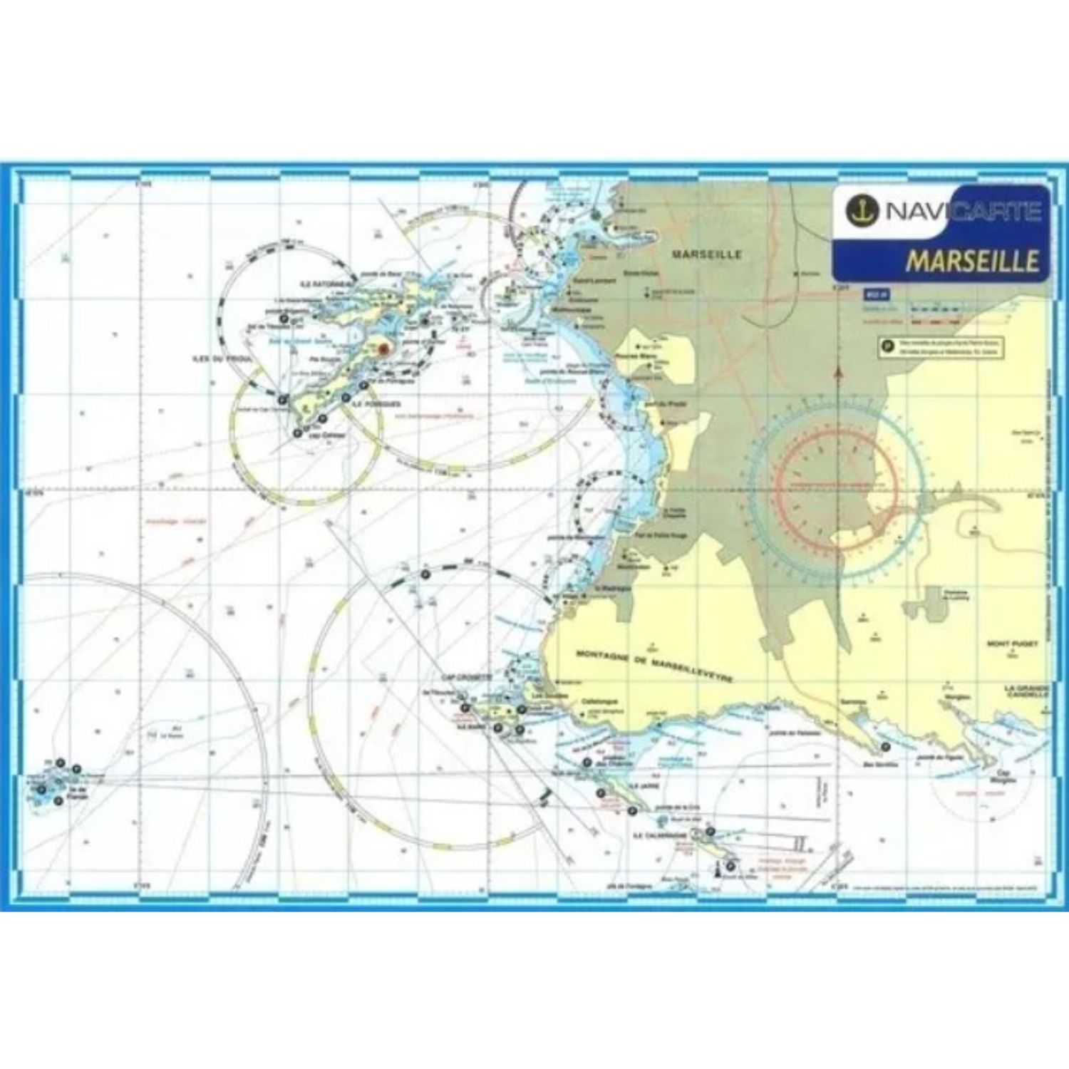 Carte marine plastifiée - Marseille