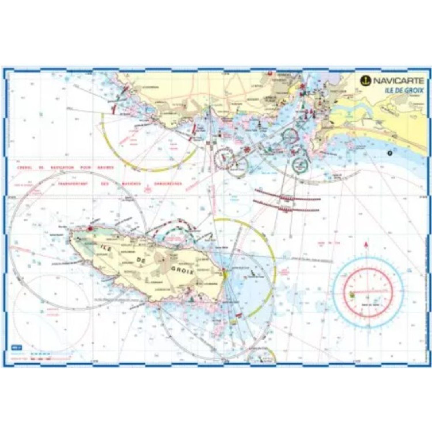 Carte marine plastifiée-île de Groix
