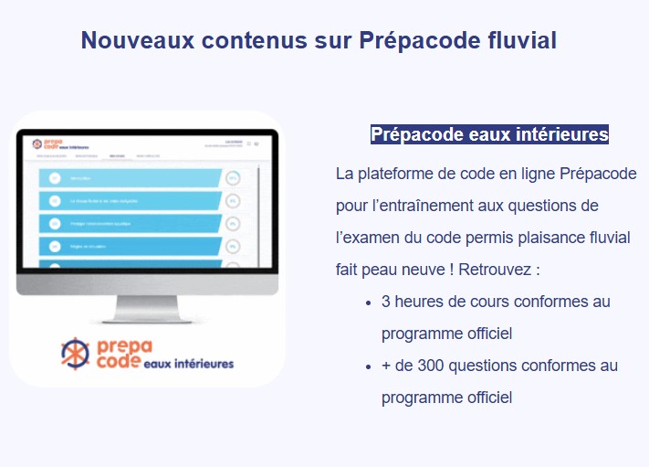 NOUVEAUTES PREPACODE EAUX INTERIEURES 2026