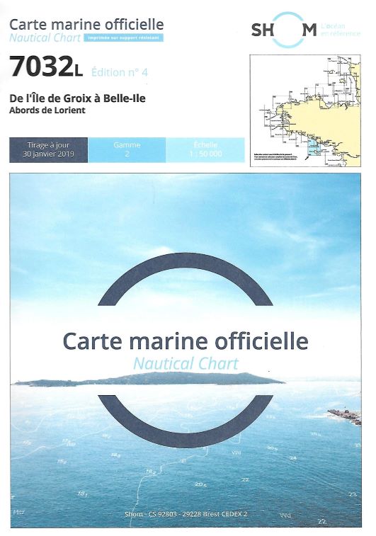 Carte marine SHOM 7032L – De l’île de Groix à Belle-île