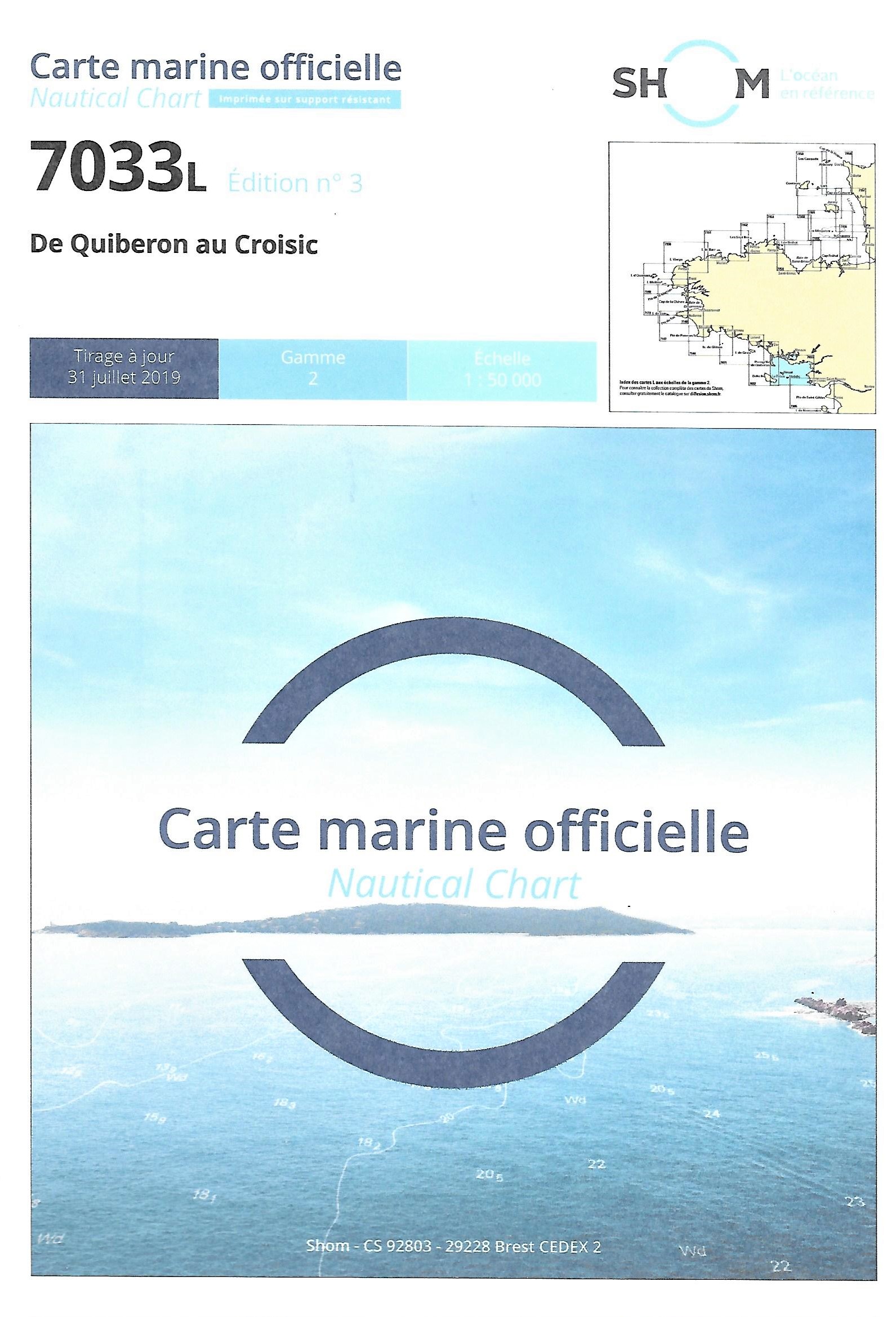 Carte marine SHOM 7033L-De Quiberon au Croisic