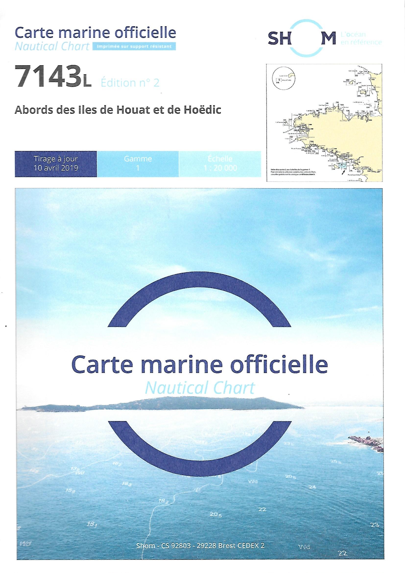 Carte marine SHOM 7143L-Abords des iles de Houat et Hoëdic