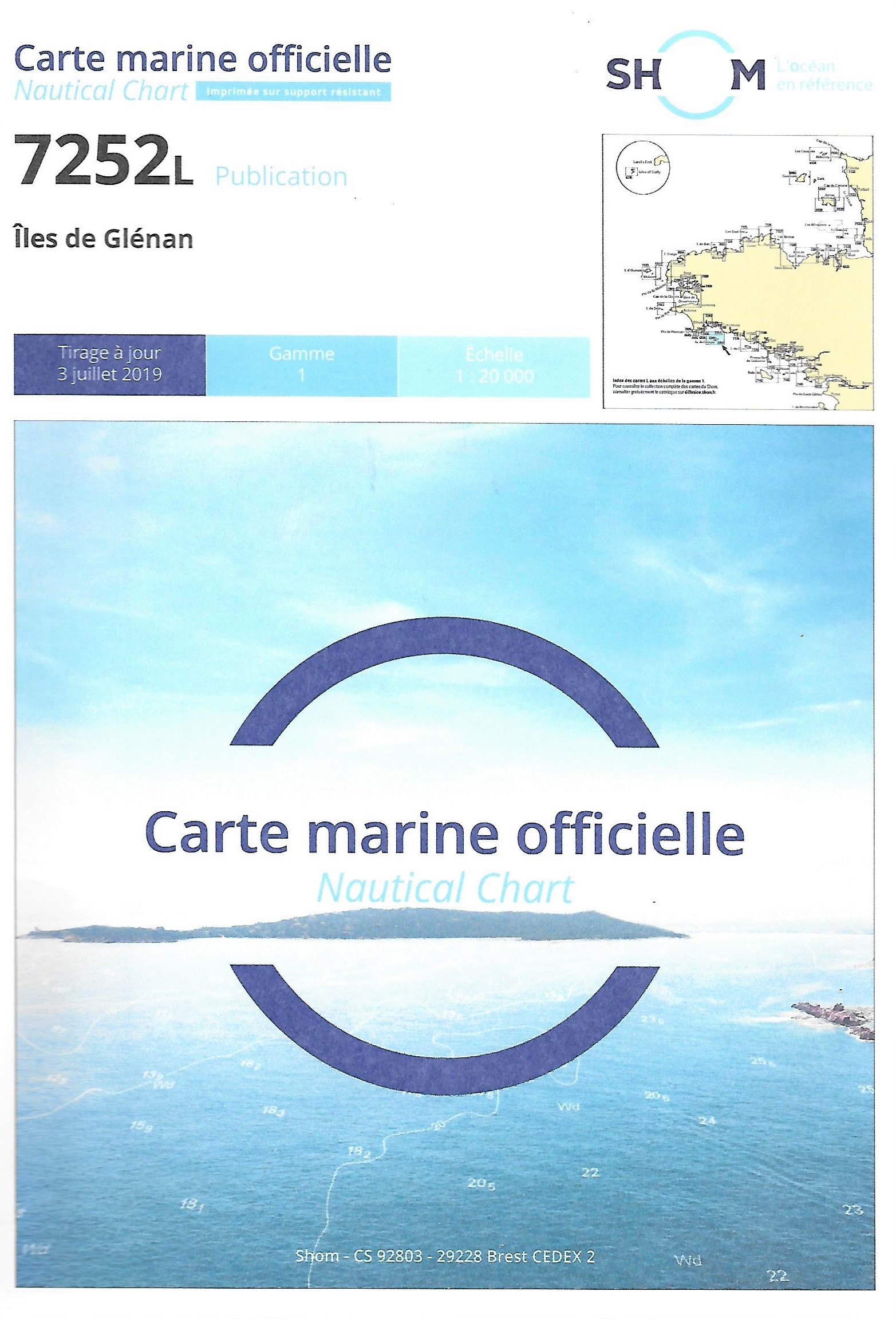carte marine SHOM 7252L- îles de Glénan