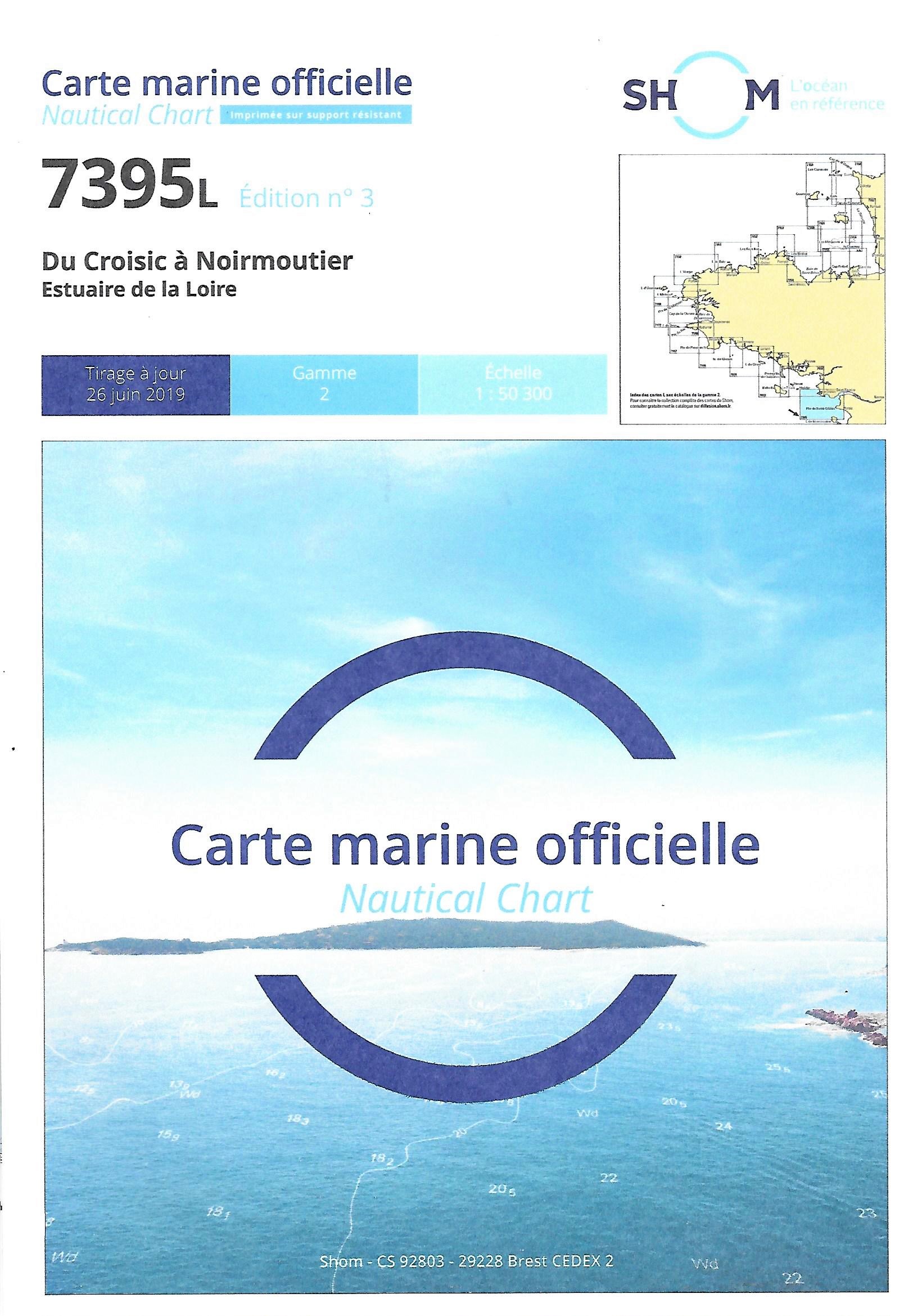 carte marine SHOM 7395L-Du Croisic à Normoutier
