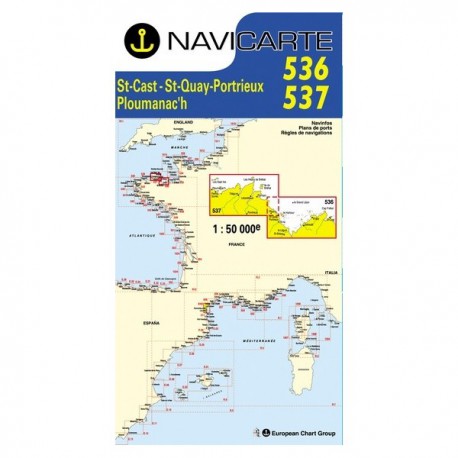 Carte Navicarte cotes bretagne nord -536-537-carte-marine-pliee