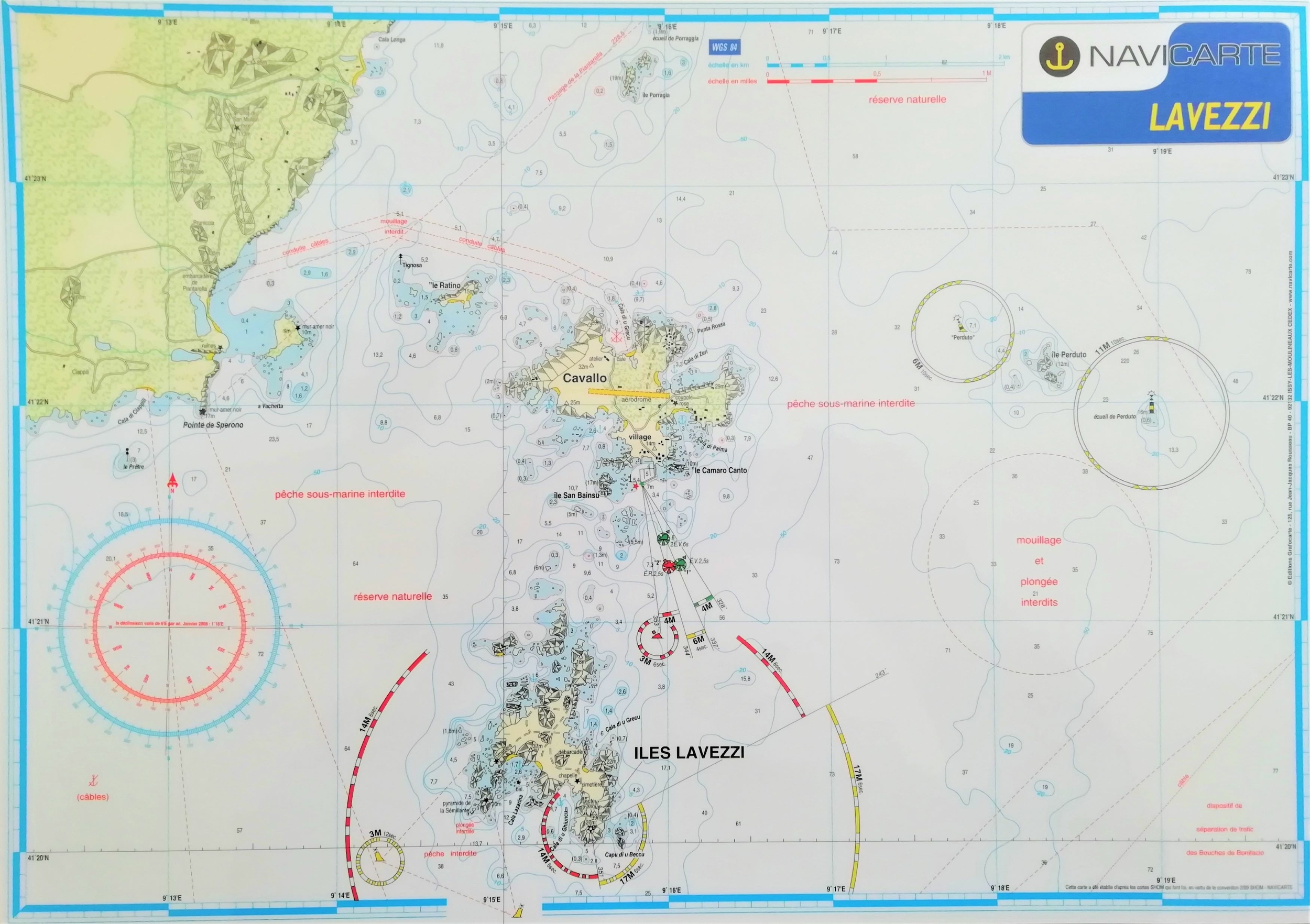 carte mininav iles lavezzi corse