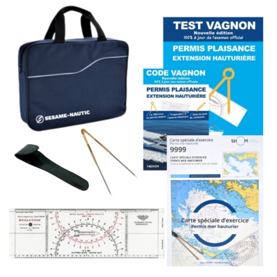 Pack Permis Hauturier-Expert (carte+règle+compas+code et test Vagnon)