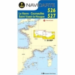 carte marine navicarte Manche - Double N°526 & 527 - Le Havre, St-Vaast, La Houge