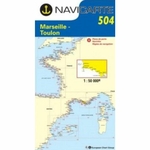 carte marine navicarte Méditerranée - Simple N°504 - Marseille, Toulon, Les Calanques
