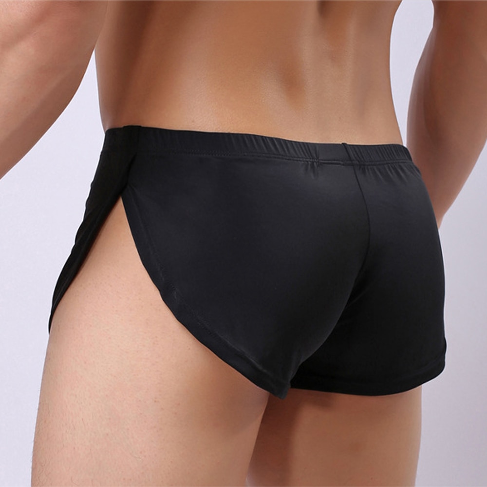 Cale-on-Homme-ample-comfortable-pyjama-c-t-fendu-sous-v-tements-short-culotte-cale-on
