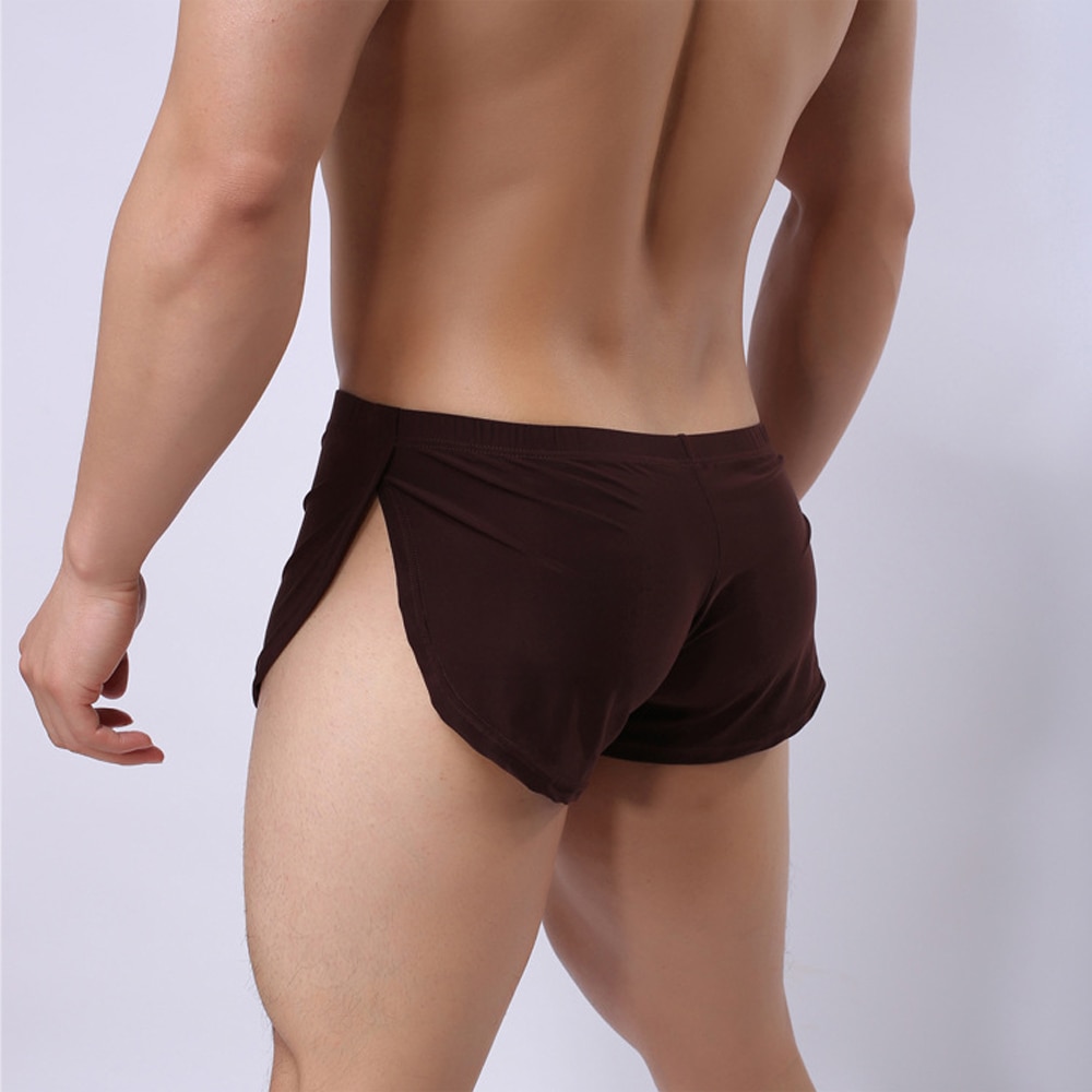 Cale-on-Homme-ample-comfortable-pyjama-c-t-fendu-sous-v-tements-short-culotte-cale-on