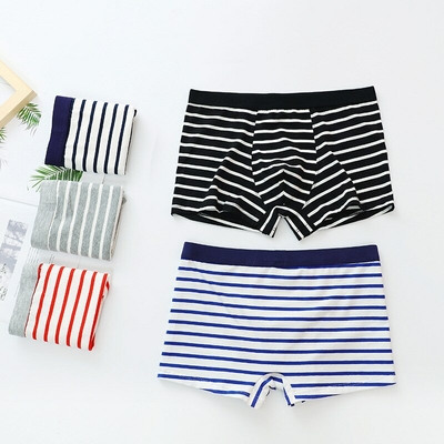 Sous-v-tements-en-coton-ray-pour-hommes-Sexy-taille-moyenne-respirant-confortable-personnalit-Boxer-culotte