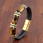 Pierre-Naturelle-Bracelet-Oeil-De-Tigre-Cha-ne-De-Corde-En-Cuir-Noir-Bracelet-Homme-Bracelet