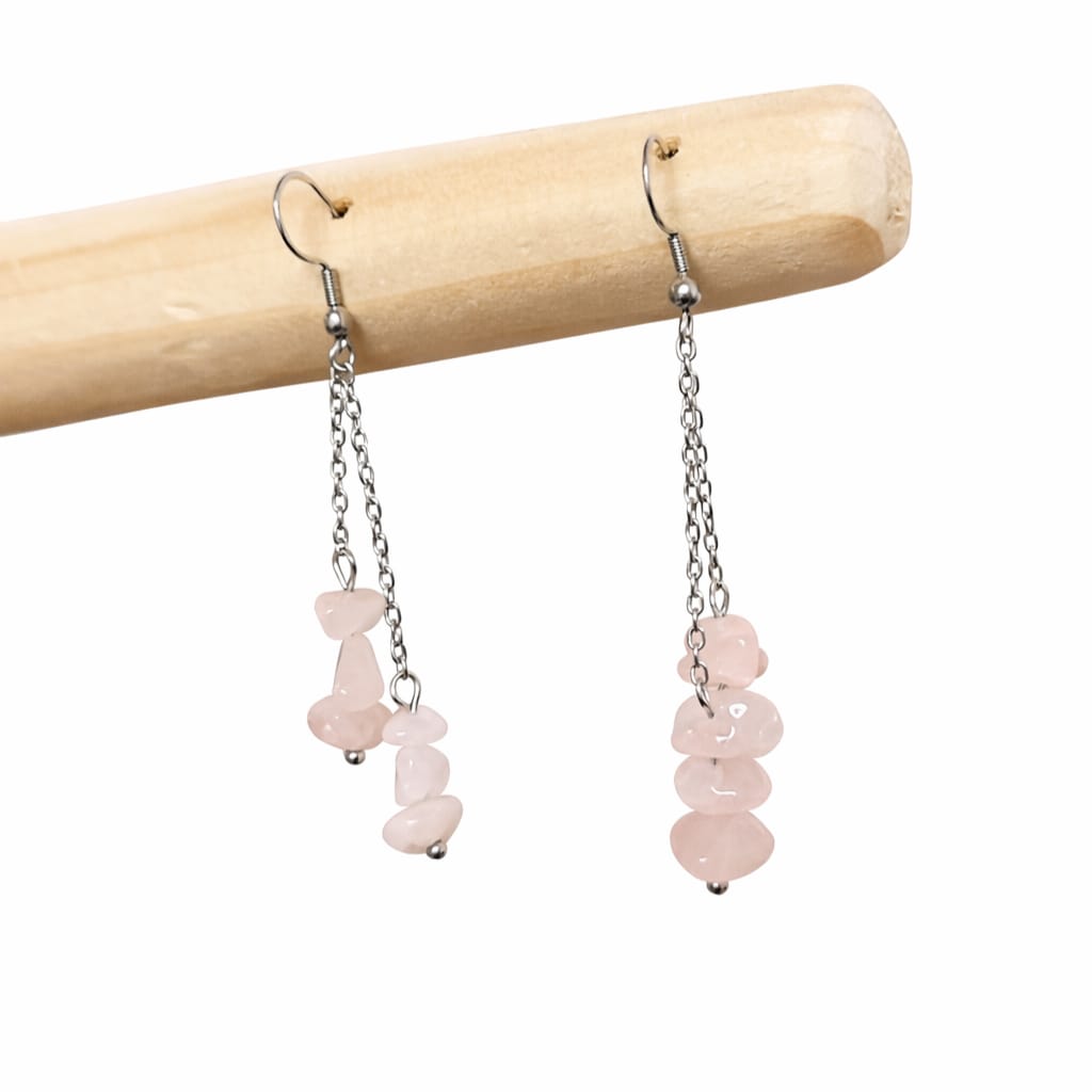 Boucles doreilles Quartz Rose Baroques