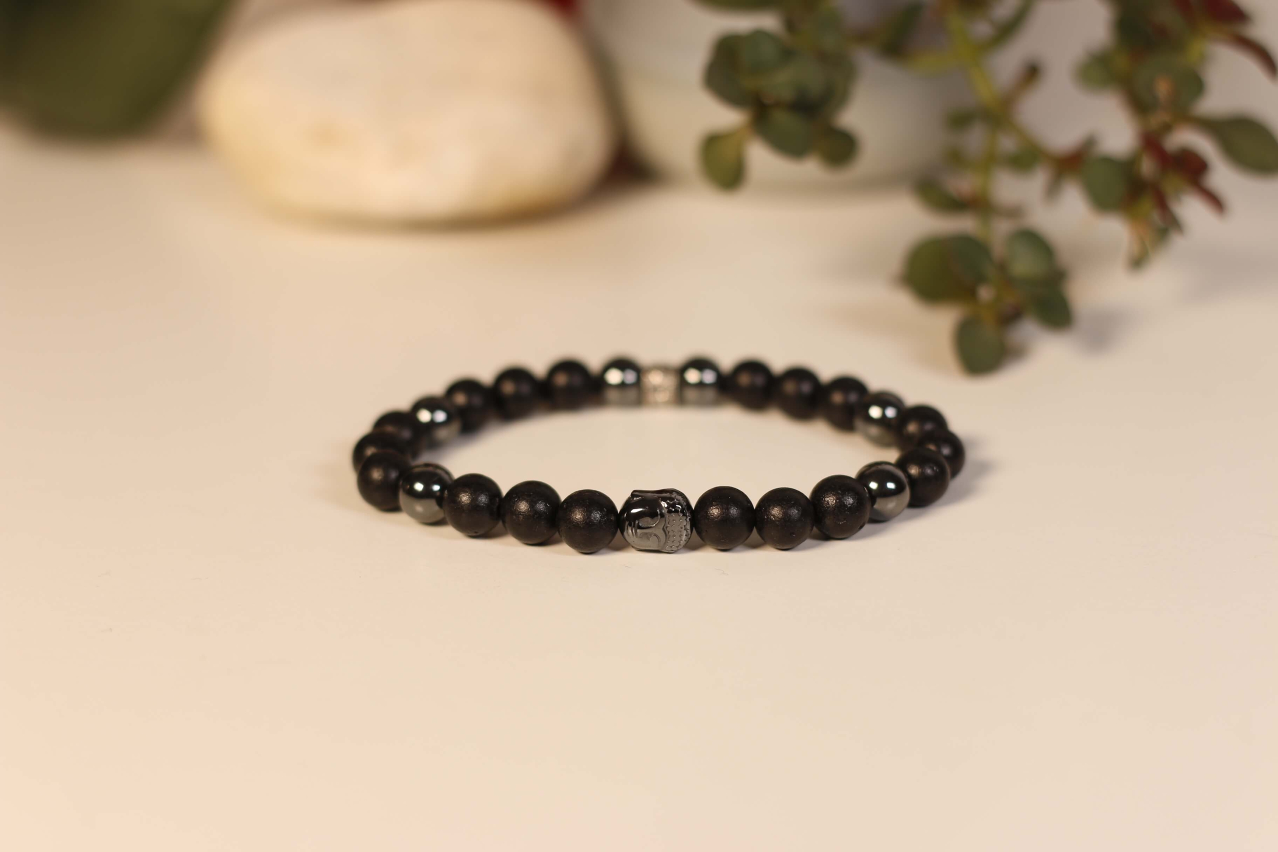 Bracelet Bouddha Pierre de lave 3 Hématite 1