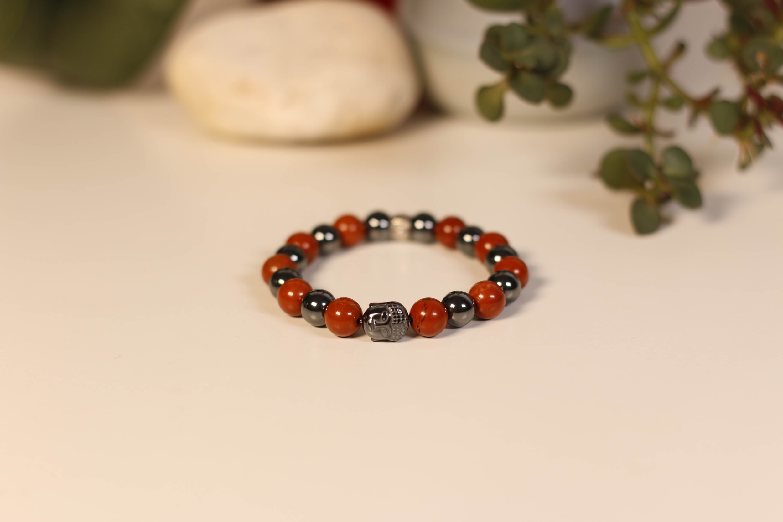 Bracelet Bouddha Jaspe Rouge 1 Hématite 1