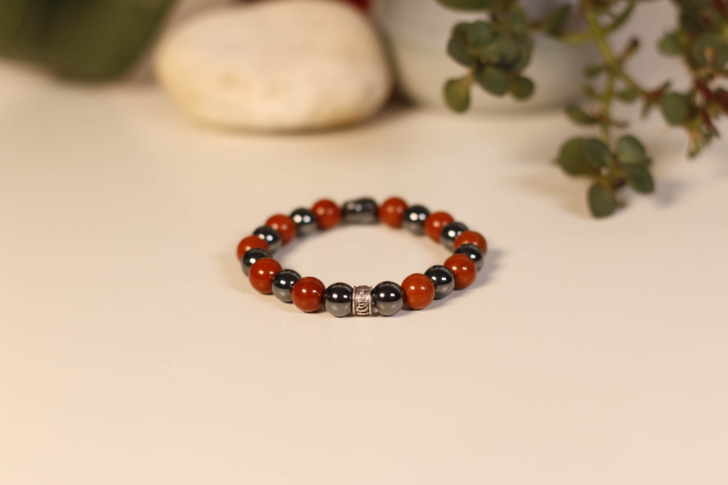 Bracelet Bouddha Jaspe Rouge 1 Hématite 2