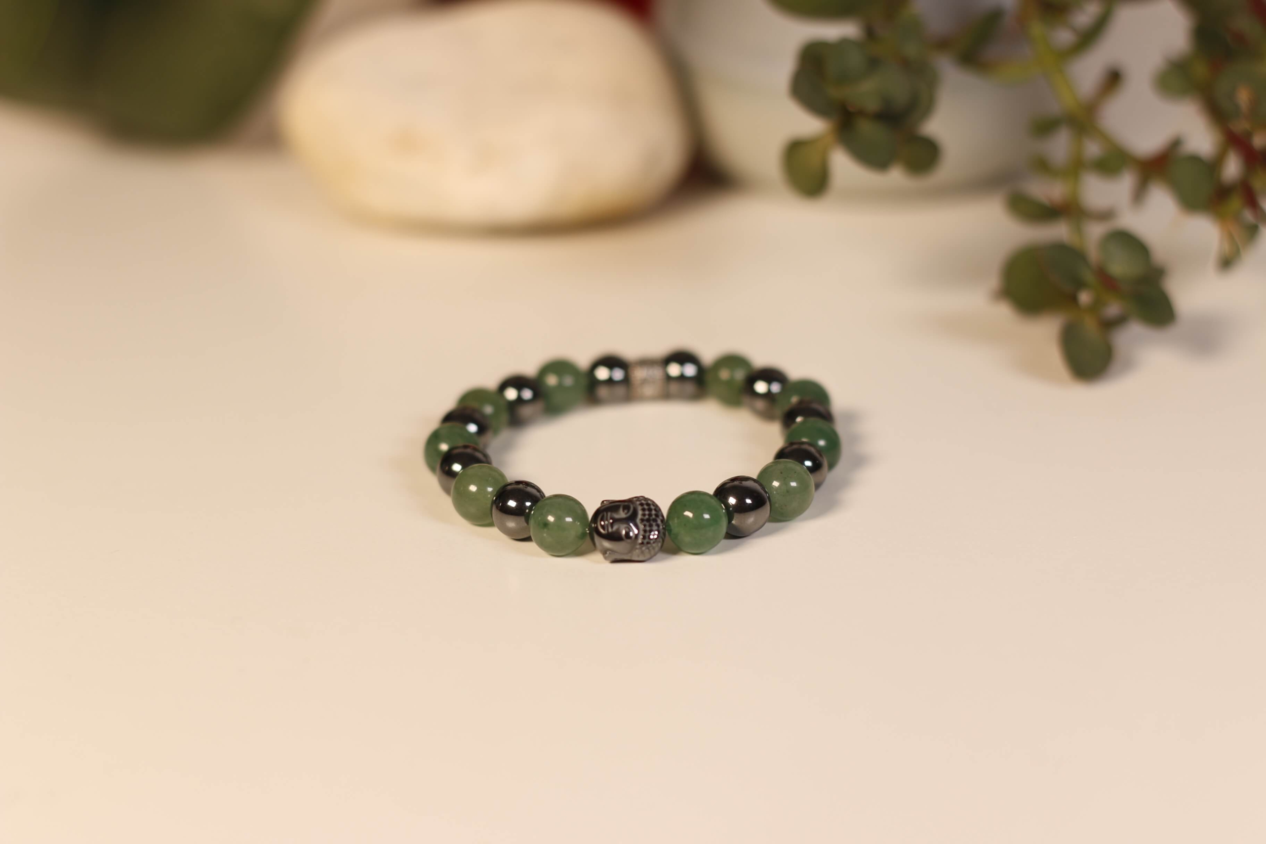 BRACELET BOUDDHA AVENTURINE HEMATITE