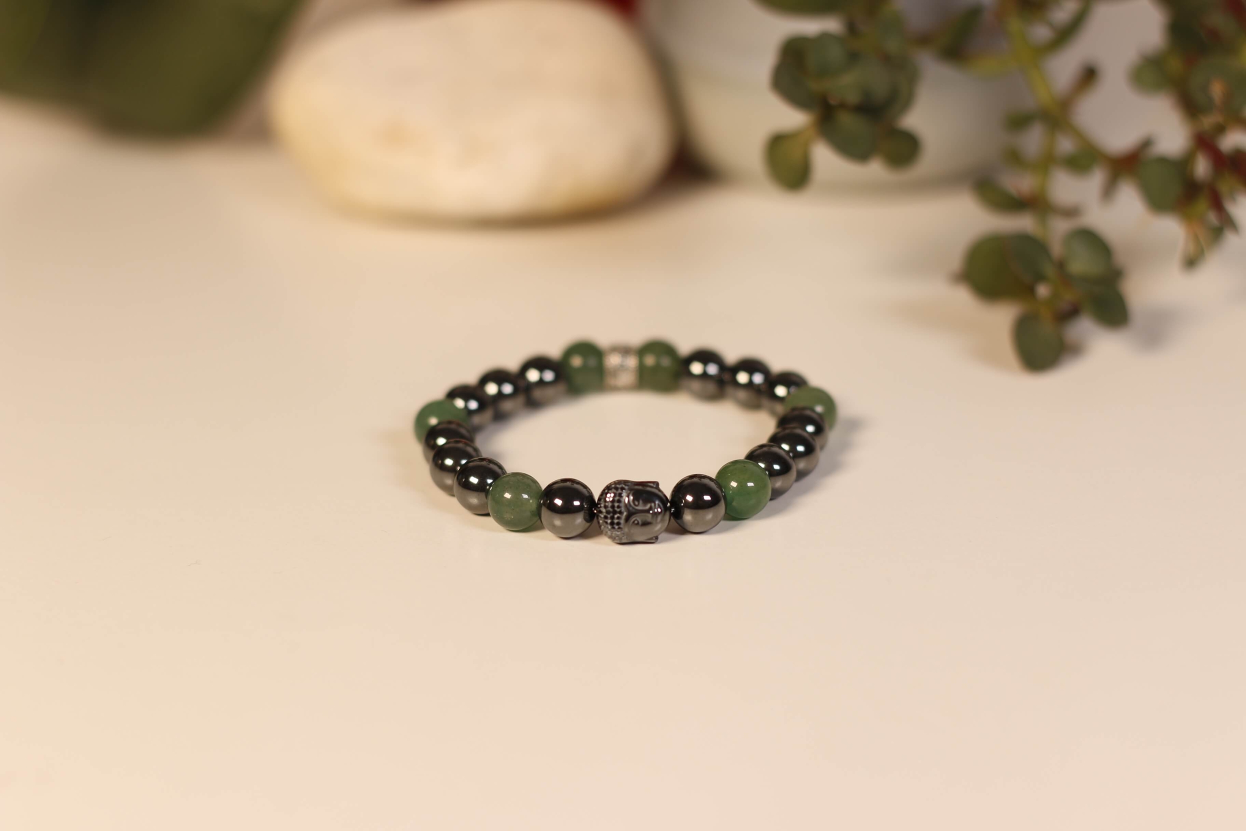 Bracelet Bouddha Hématite Aventurine Verte 1