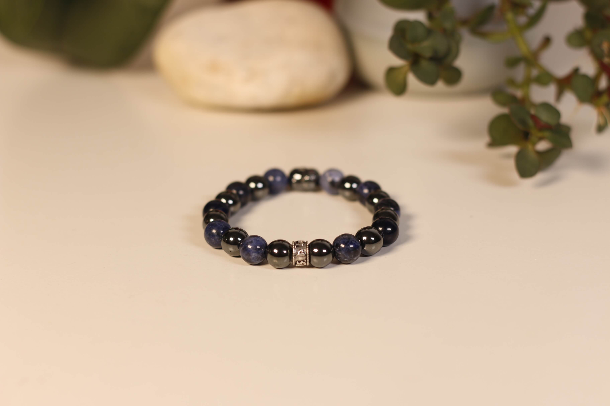 Bracelet Bouddha Sodalite 1 Hématite 2