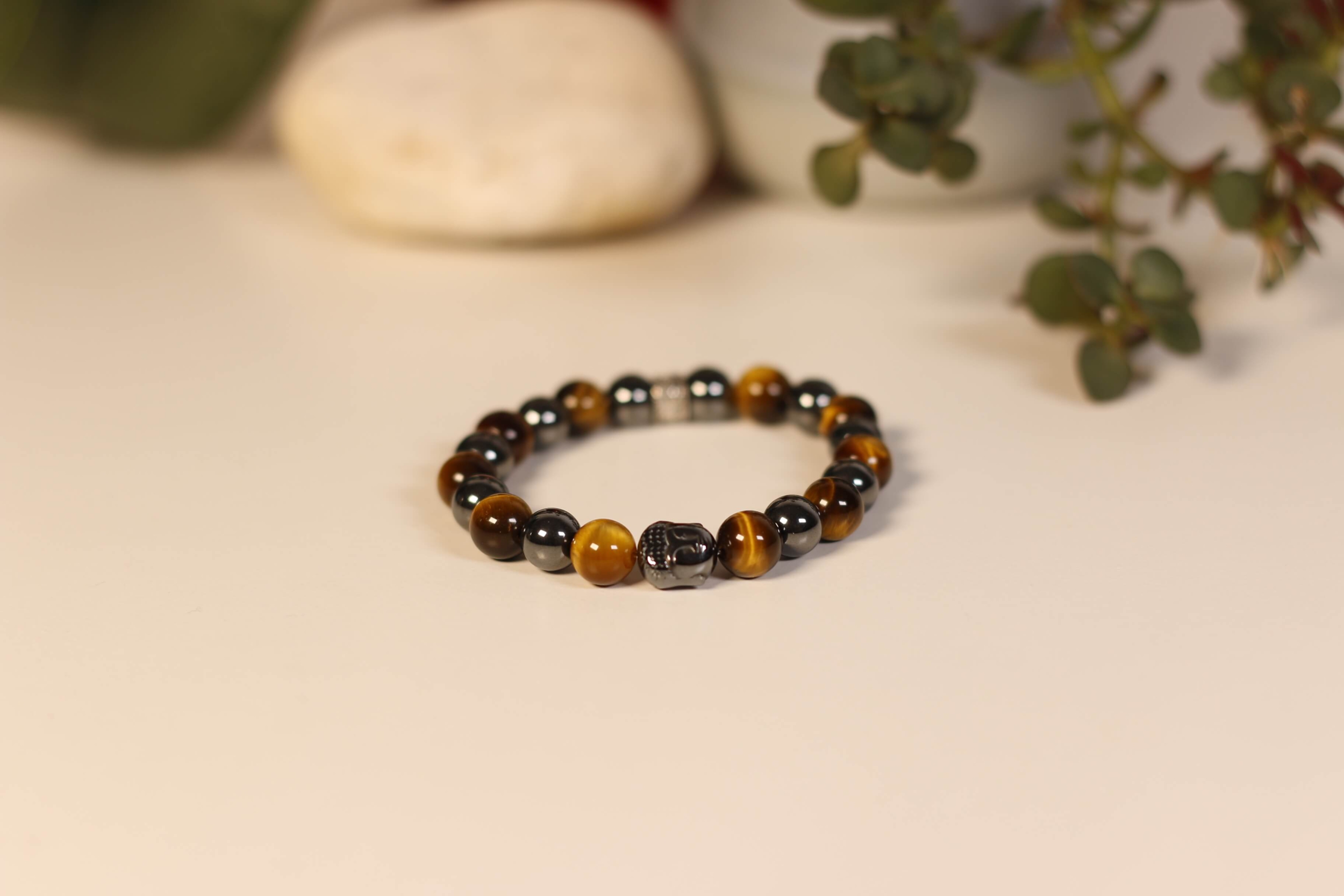 BRACELET BOUDDHA ŒIL DE TIGRE HÉMATITE