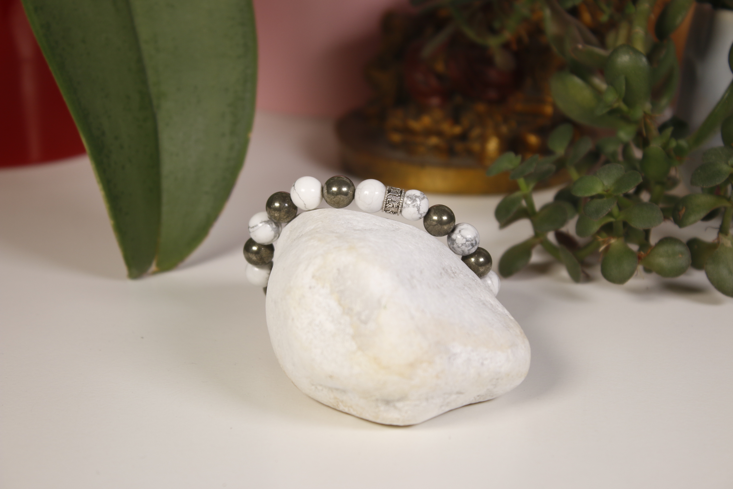 Bracelet Howlite Pyrite Karmantra 11