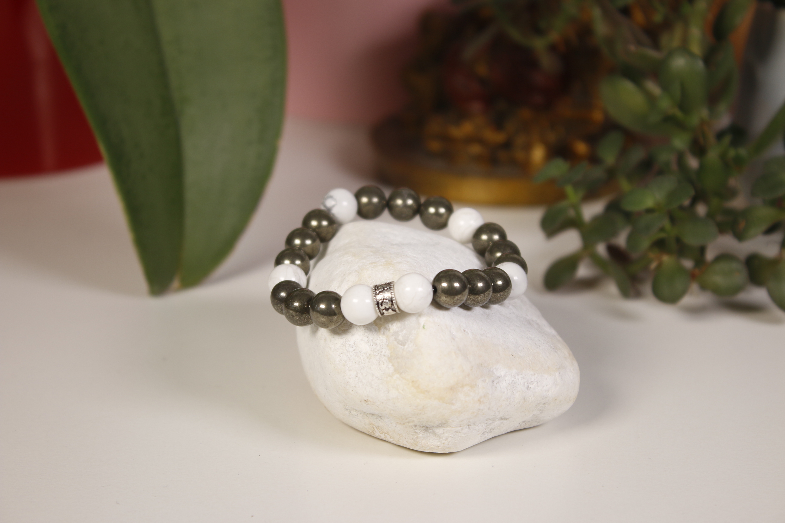 Bracelet Pyrite Howlite Karmantra 2