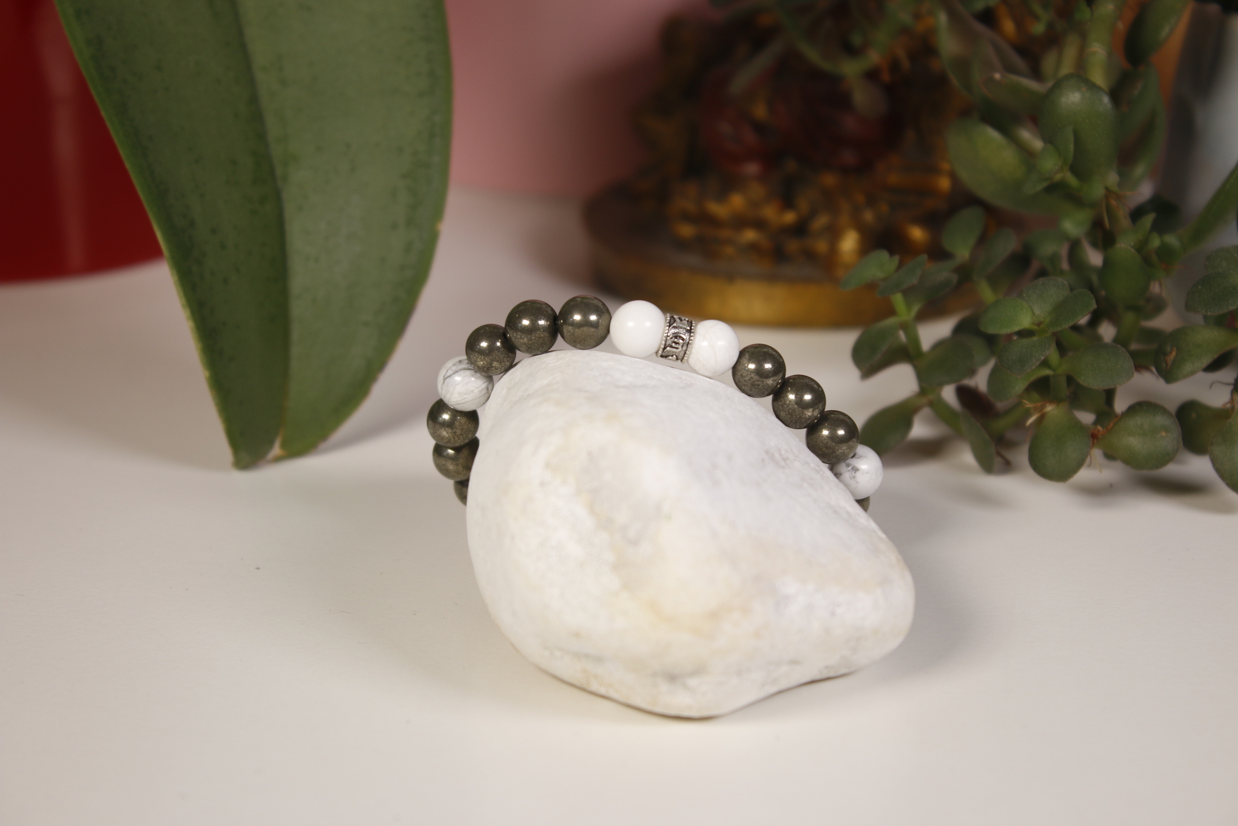 Bracelet Pyrite Howlite Karmantra