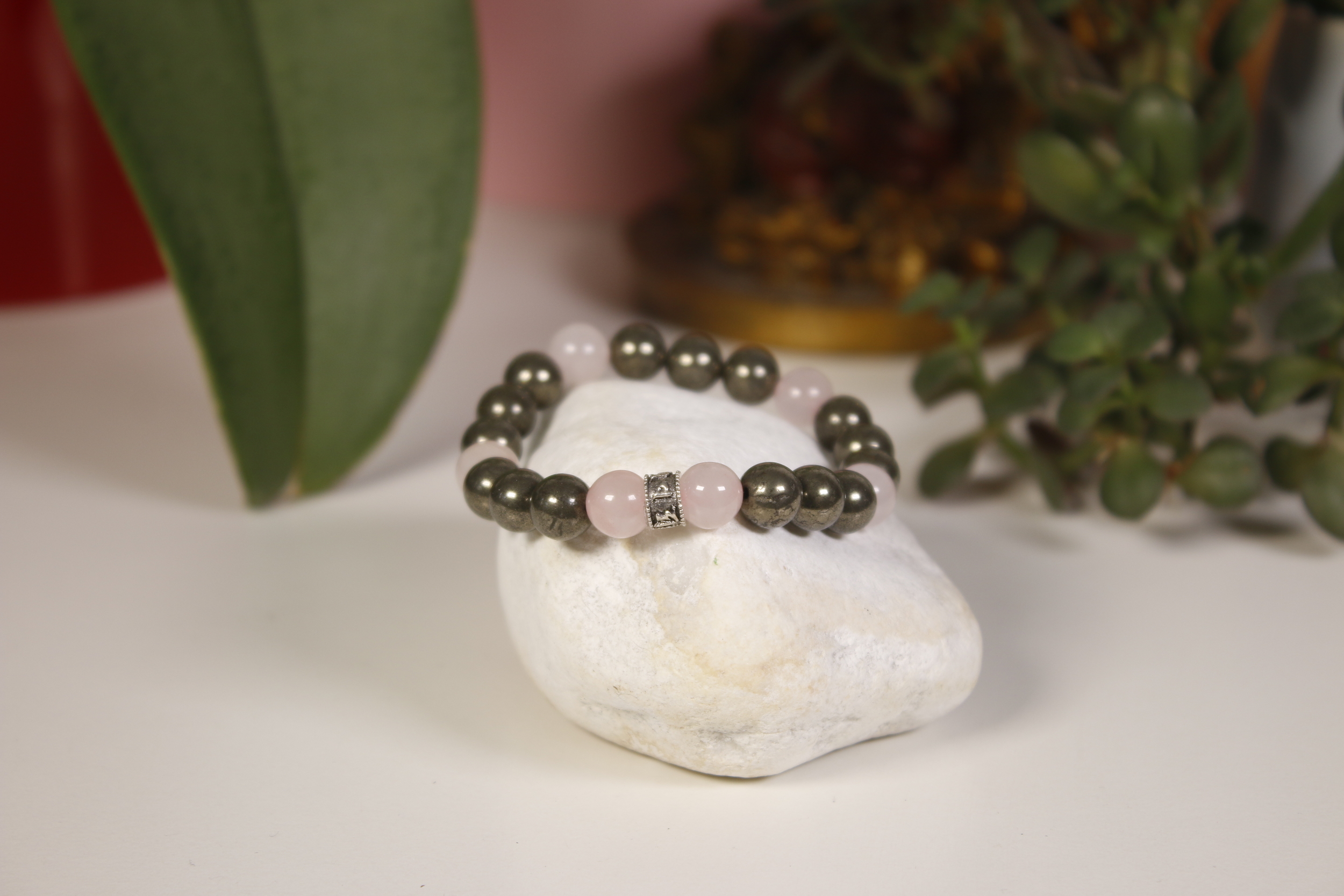 Bracelet Pyrite Quartz Rose Karmantra 2