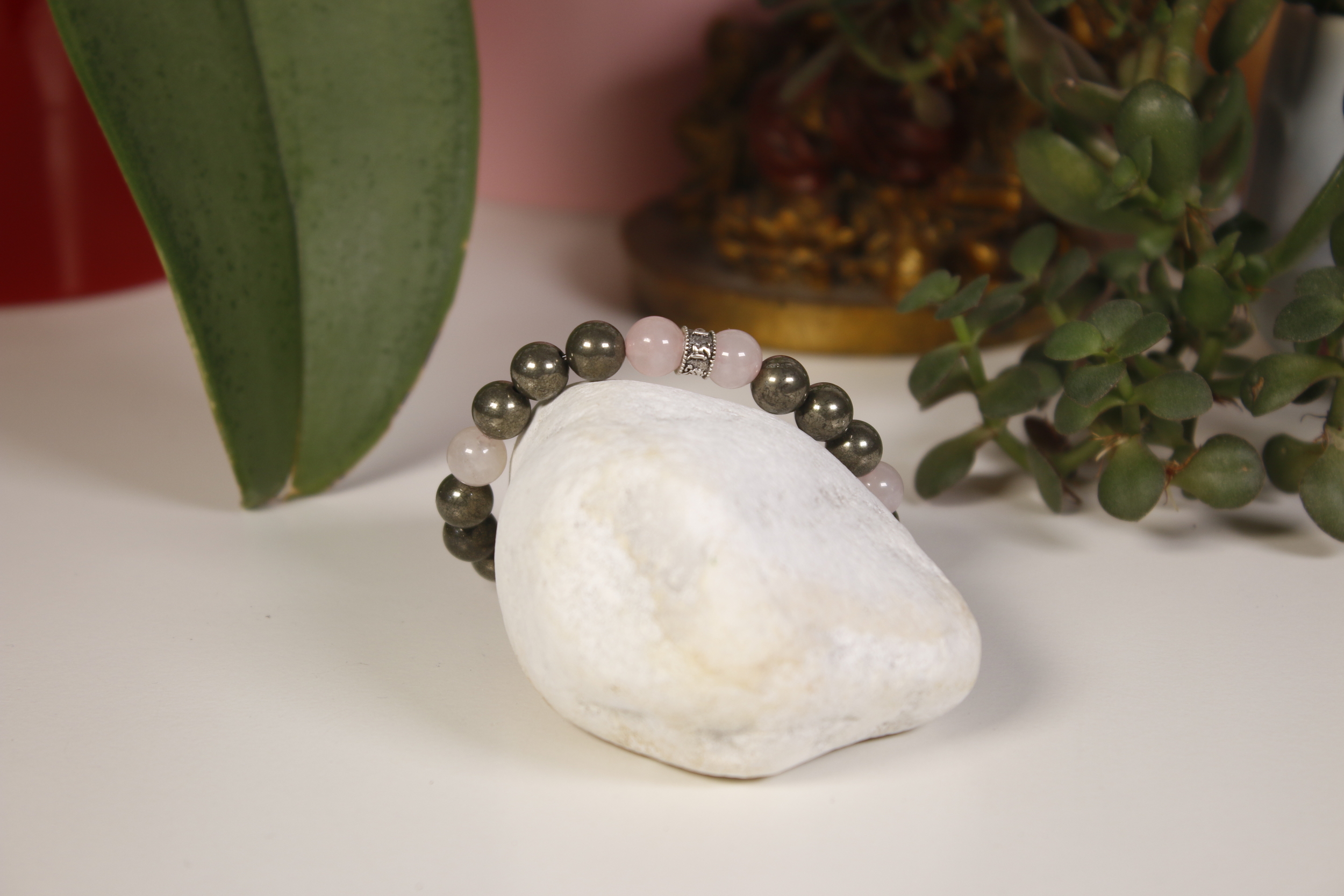 Bracelet Pyrite Quartz Rose Karmantra