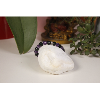 Bracelet Améthyste Obsidienne Karmantra 112
