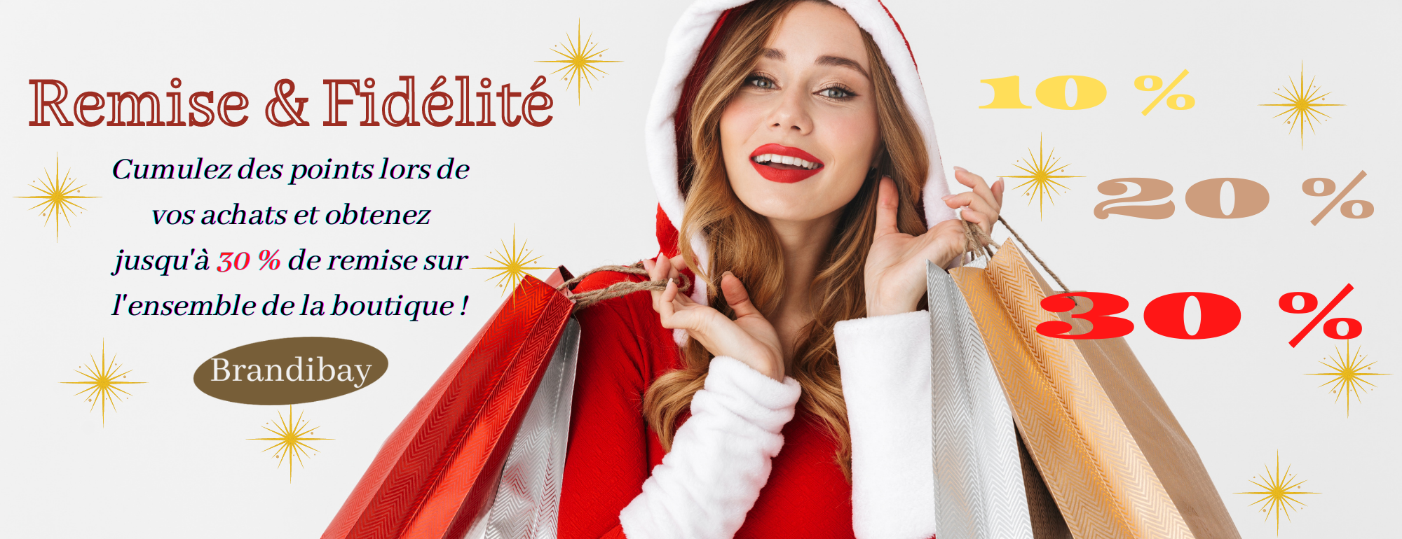Cumulez des points lors de vos achats et obtenez jusqu'à 30 % de remise.