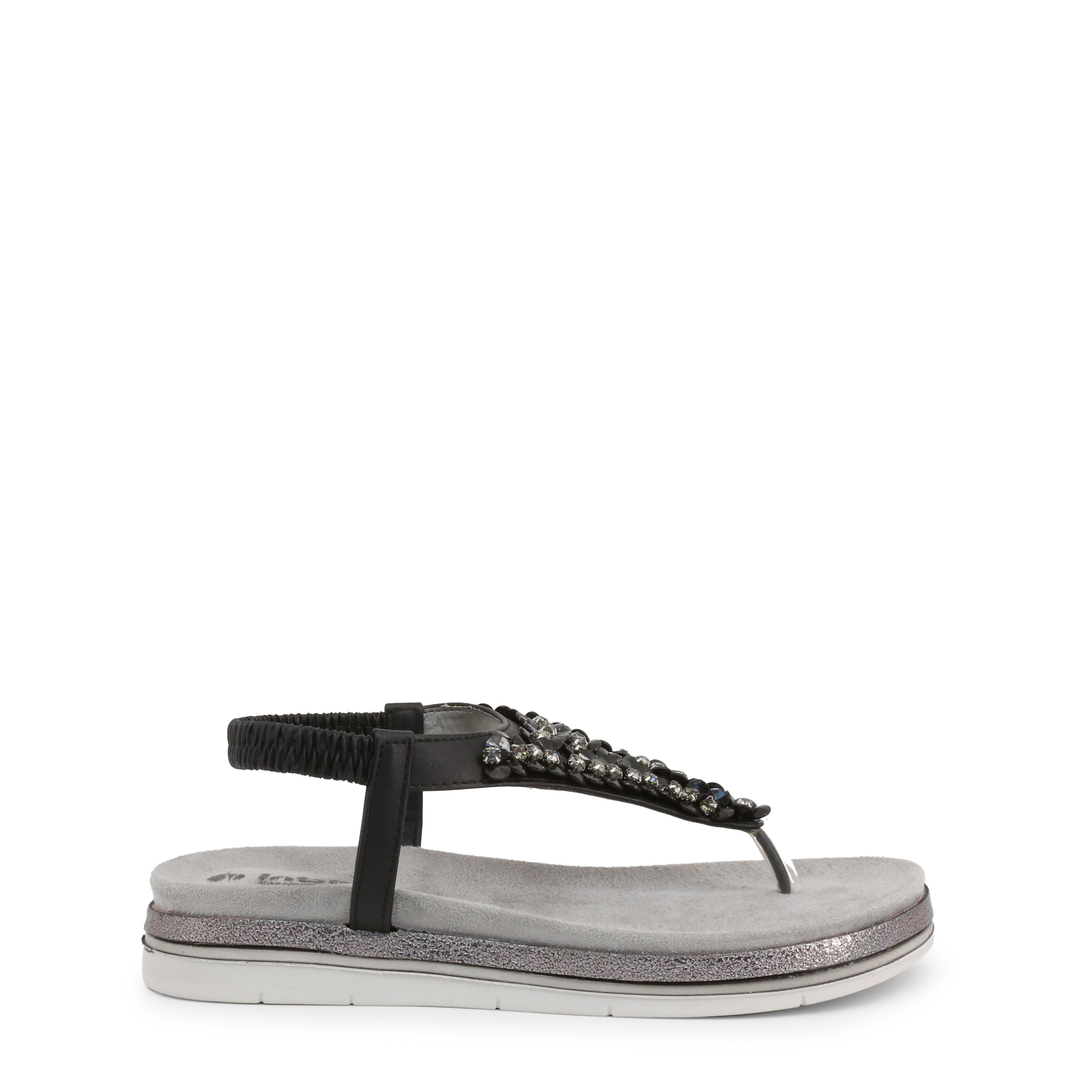 Inblu Tongs Pour Femme Avec Patte Et Strass Tongues, Noir, 37