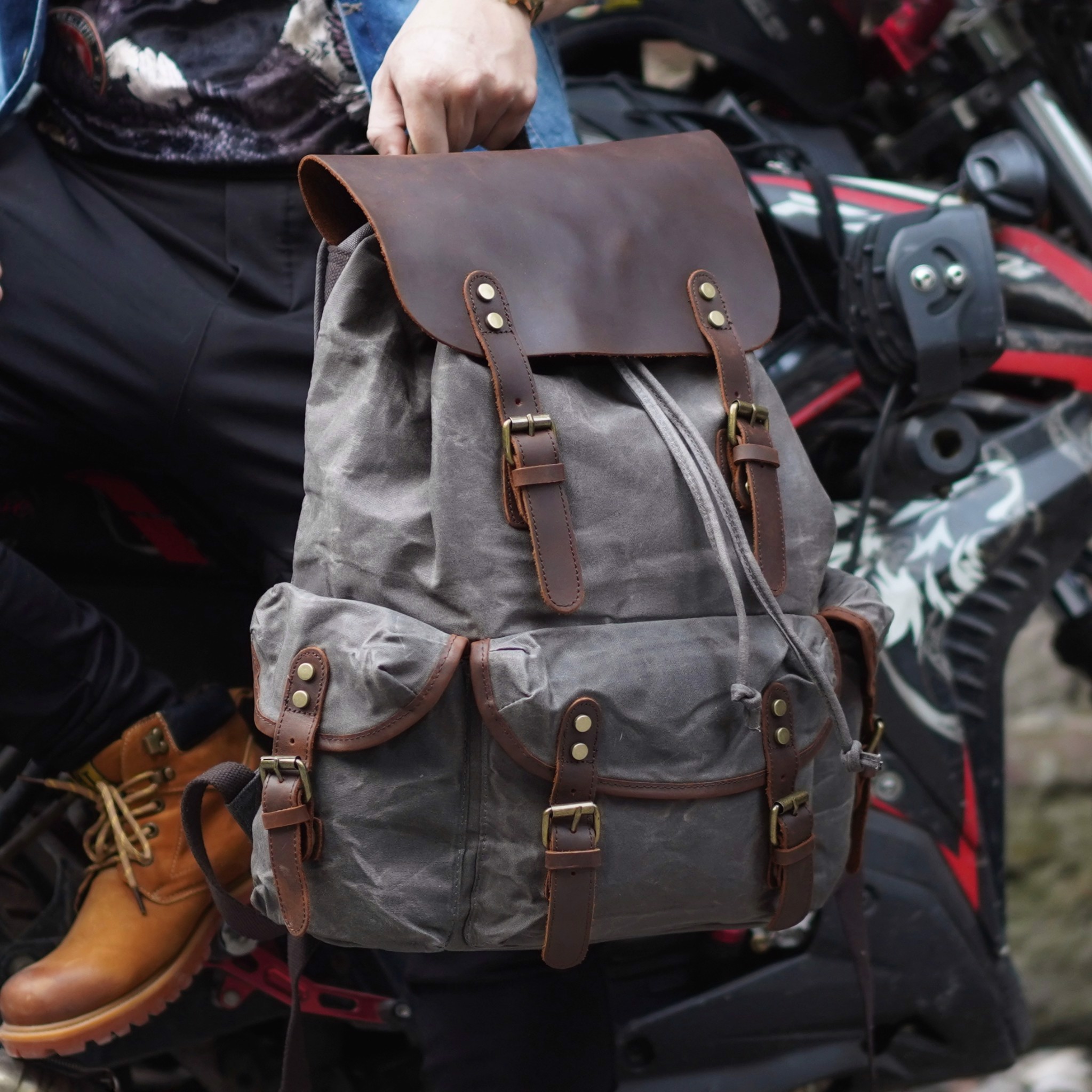 tasman sac à dos voyage randonnée bagaran boutique achat mode cuir toile vintage rétro  (1)