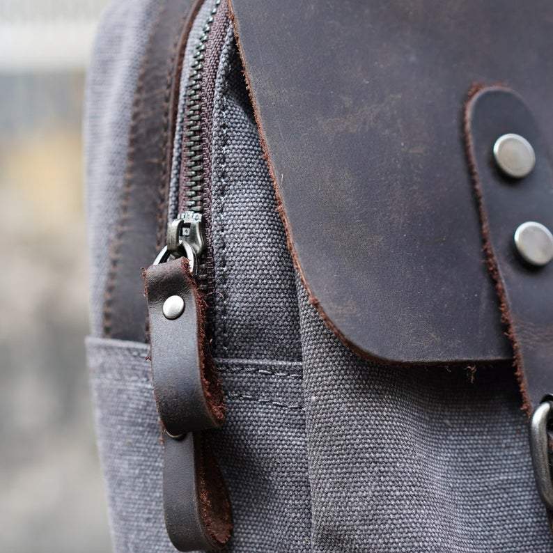 cabral sac à dos vintage homme rétro toile cuir urbain style randonnée cours achat bagaran (3)