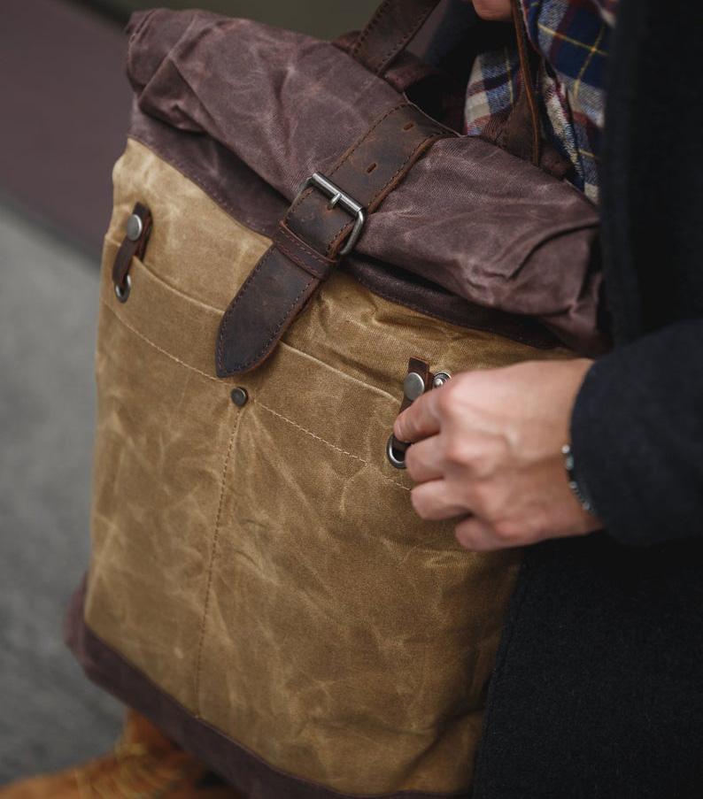 pike sac à dos militaire style vintage rétro mode voyage urbain ordinateur boutique bagaran achat toile cuir  (3)