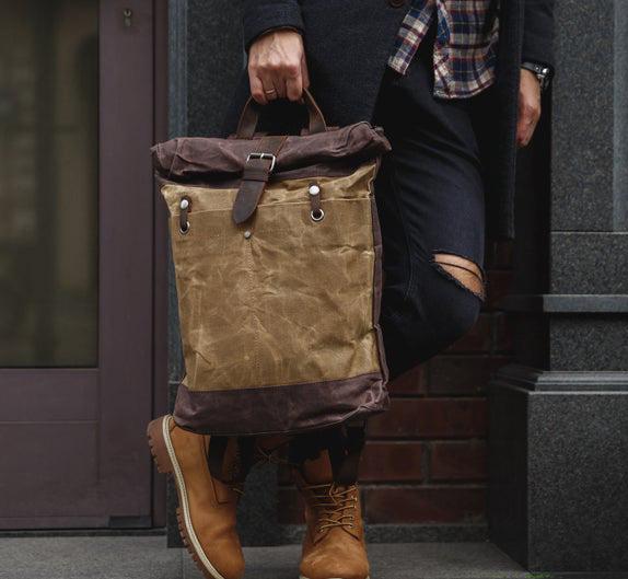 pike sac à dos militaire style vintage rétro mode voyage urbain ordinateur boutique bagaran achat toile cuir  (6)