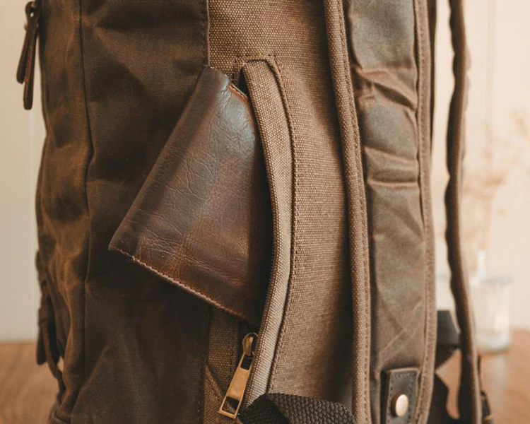 pinto sac à dos vintage rétro homme randonnée toile cuir bagaran boutique achat pratique mode tendance militaire (6)