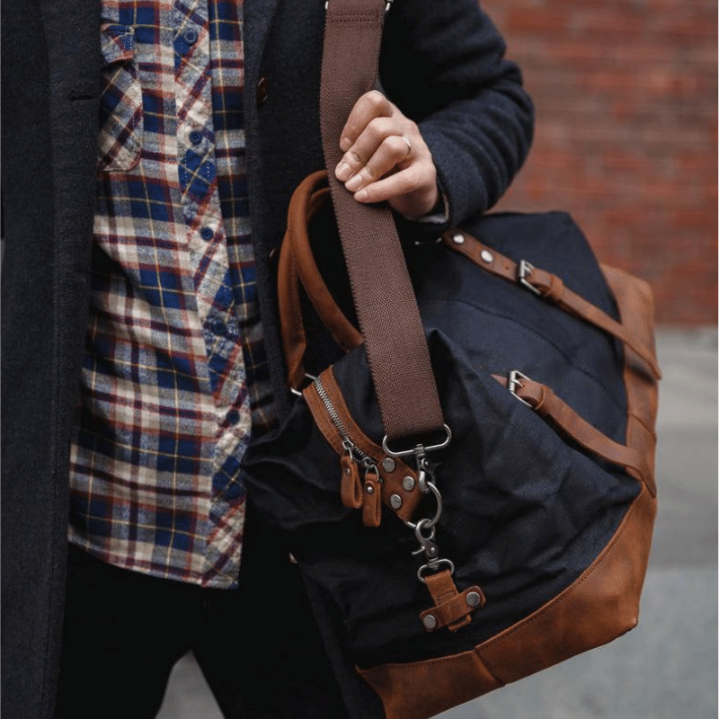 elcaro sac de voyage vintage homme femme unisexe achat boutique bagaran rétro tendance mode accessoire toile cuir weekender (1)